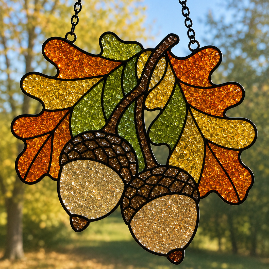 (10/10/2026) Fall Crushed Glass Sun Catcher
