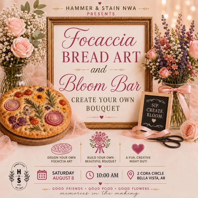 (08/08/2026) Focaccia Bread Art and Bloom Bar public workshop