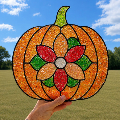 (10/10/2026) Fall Crushed Glass Sun Catcher